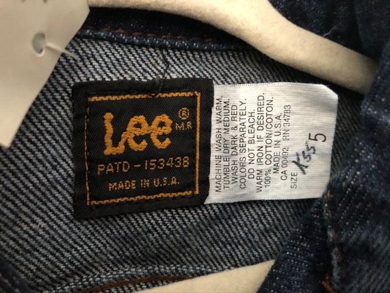 vintage lee denim jean jacket youth boys size 5 d… - image 7