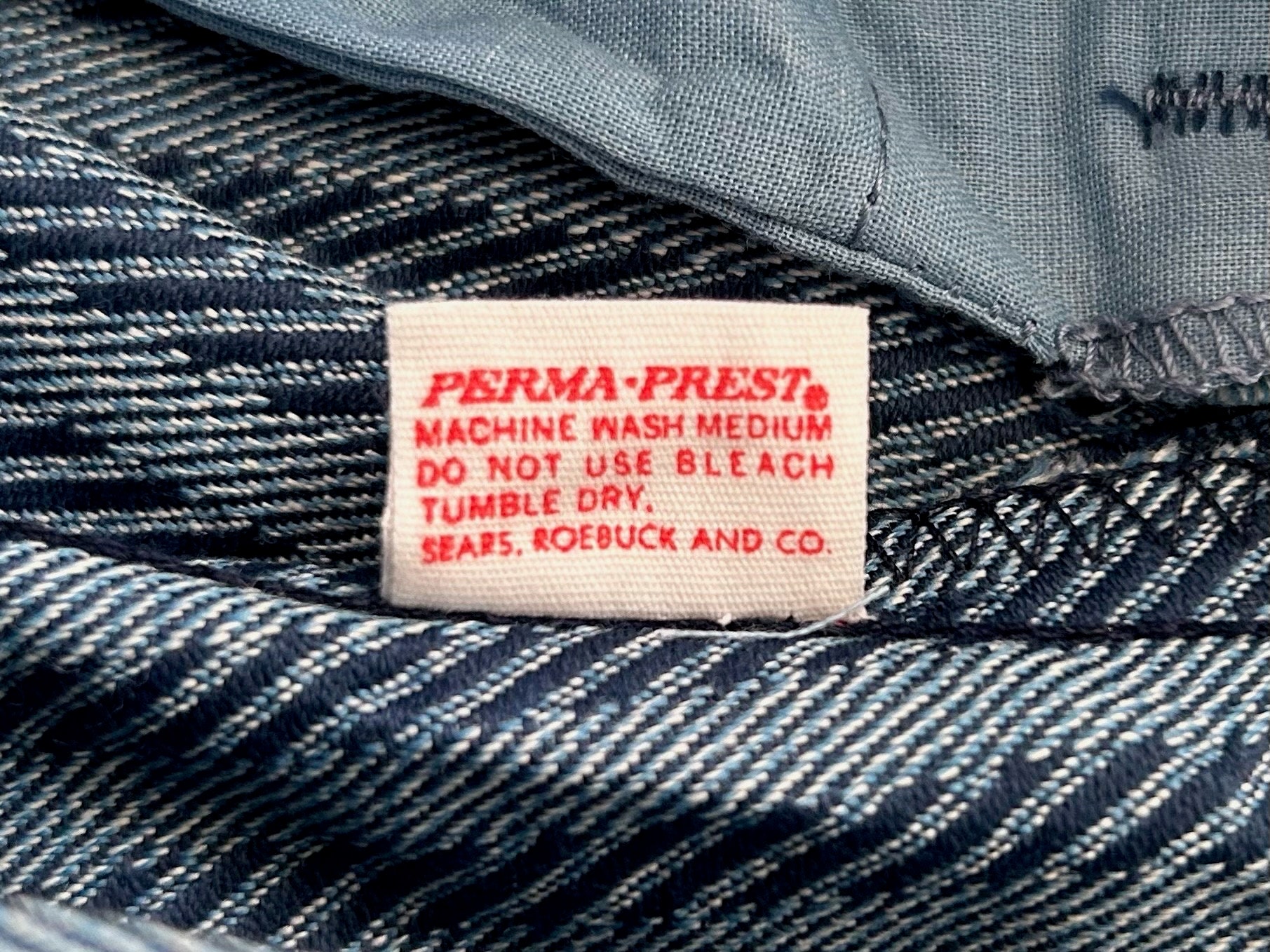70s〜80s Sears PERMA PREST PANTS シアーズ Vintage Sears Pants 1970s Perma-prest Blue & White Striped