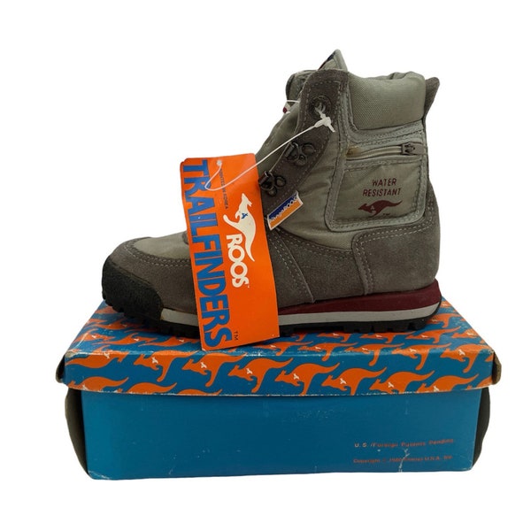 vintage roos trailfinders boots big kids size 1.5 deadstock NIB kangaroos 1980 sneakers