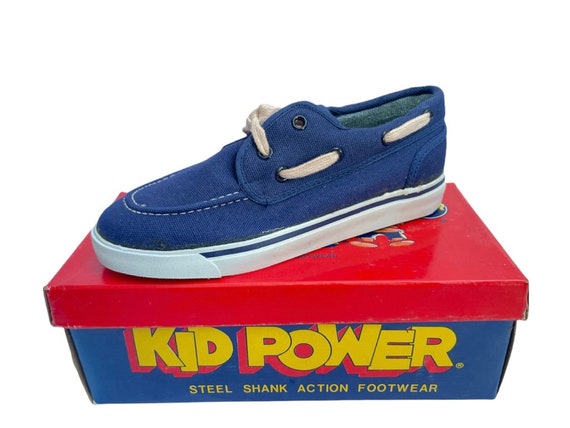 vintage kid power portsider boat shoes youth size… - image 1