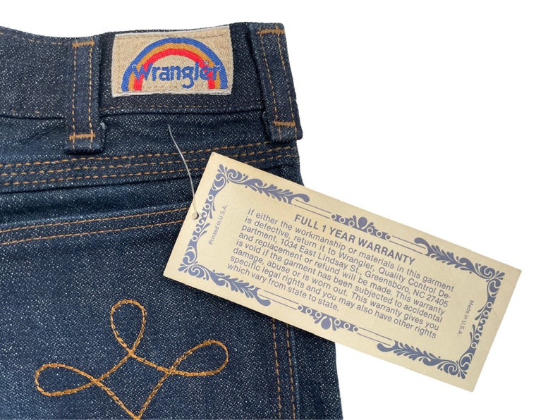 Vintage Wrangler Diamondback Boot Flare Jeans storlek 26x30 Deadstock NWT 70-talsbyxor tillverkade i USA bild 4