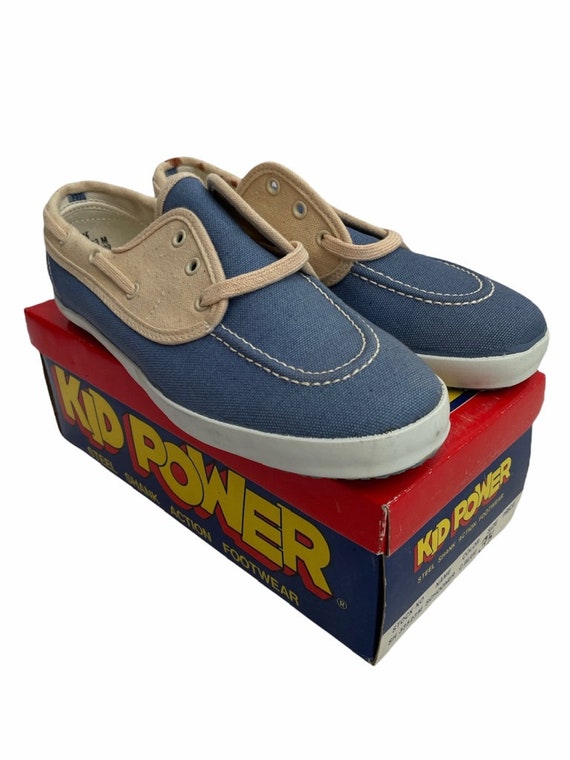 vintage kid power schooner boat shoes youth size … - image 2