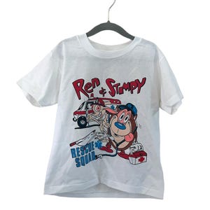 Vintage Nickelodeon Ren & Stimpy T-Shirt Jugend Größe small Deadstock NWOT 90s Made in USA