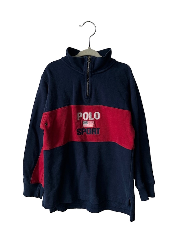Vintage Polo Sport by Ralph Lauren 1/4 Zip Sweatshirt Jacket Youth