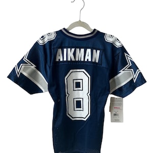 vintage wilson troy aikman dallas cowboys jersey youth size XS deadstock NWT 90s made in USA