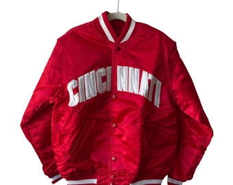 vintage cincinnati reds satin starter jacket youth size medium deadstock NWT 90s made in USA