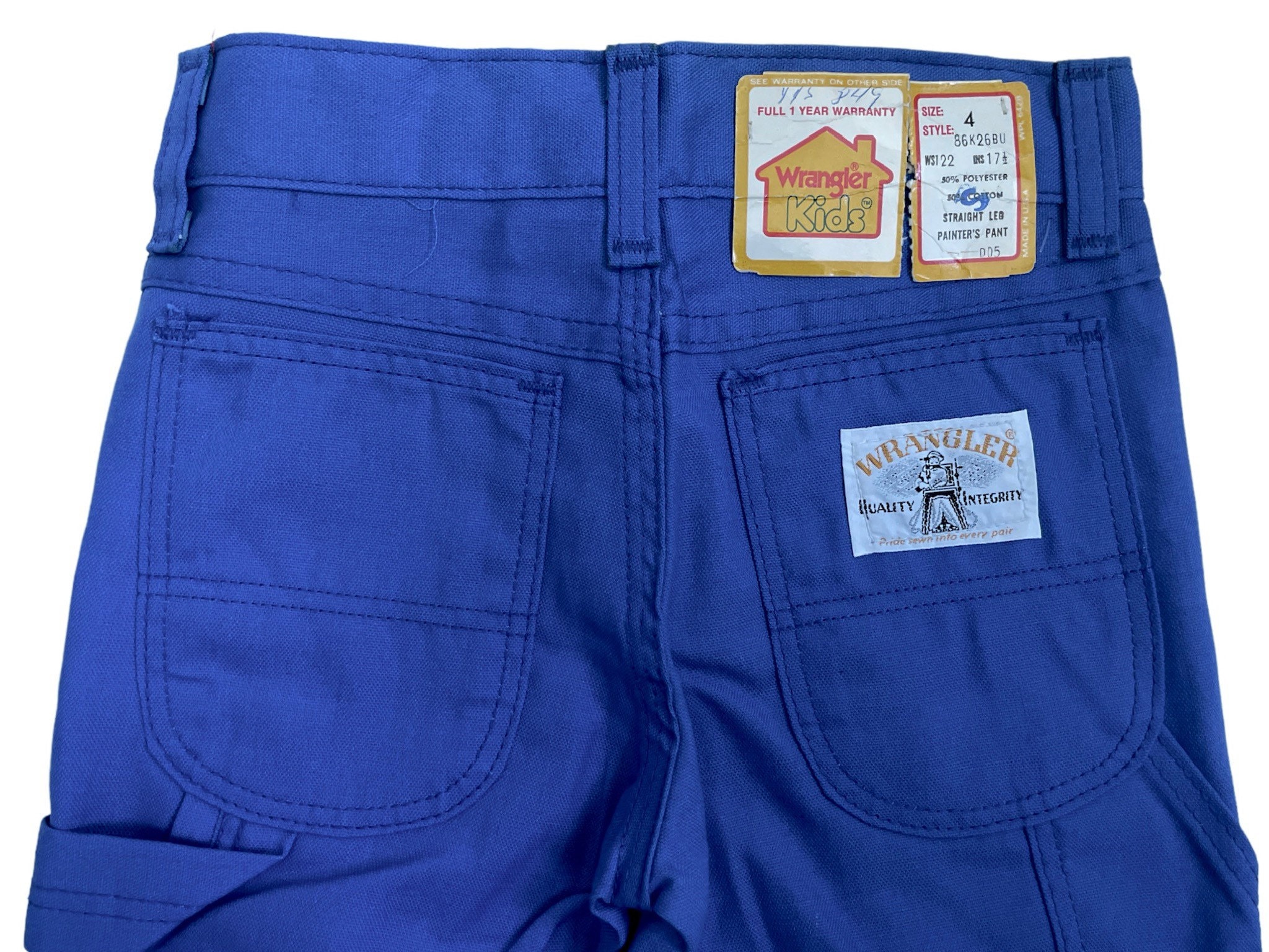 Wrangler Denim Painter Pants for Men, W34 equivalent cotton blue type Vintage Second Hand