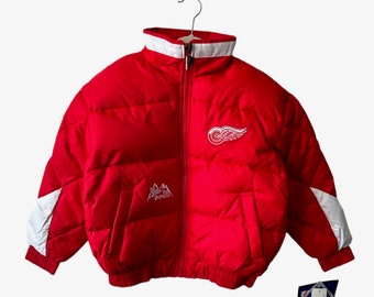 vintage detroit red wings pro player puffer coat jacket youth size medium deadstock NWT 90s