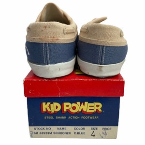 vintage kid power schooner boat shoes youth size 4 deadstock NIB 70s image 4