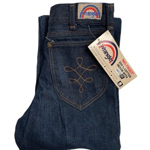 Vintage Wrangler Diamondback Boot Flare Jeans storlek 26x30 Deadstock NWT 70-talsbyxor tillverkade i USA bild 2