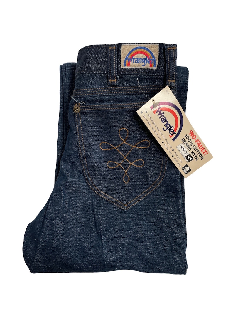 Vintage Wrangler Diamondback Boot Flare Jeans storlek 26x30 Deadstock NWT 70-talsbyxor tillverkade i USA bild 2
