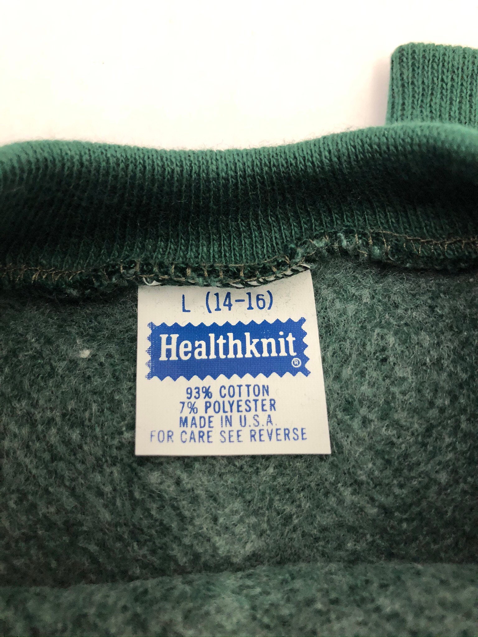 Vintage Healthknit Crewneck Sweatshirt Youth Size Medium 10-12 