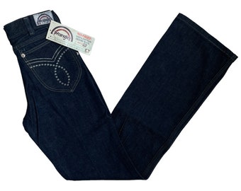 vintage wrangler silver stud boot flare jeans size 26x32 deadstock NWT 70s made in USA