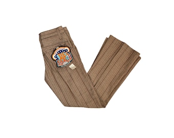 Calça vintage Washington Dee Cee flare tamanho 12, tamanho jovem, slim, tamanho 70, anos 70, fabricada nos EUA