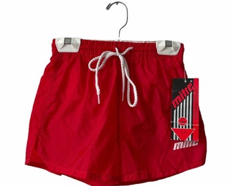 vintage mitre red running shorts youth size medium deadstock NWT 90s