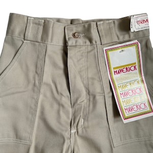vintage maverick boot cut khaki pants juniors size 9 / 10 deadstock NWT 70s made in USA