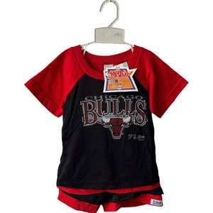 vintage chicago bulls t-shirt short set youth boys size 4 NWT deadstock 90s made in USA