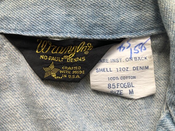 vintage wrangler light denim jean jacket boys kid… - image 6