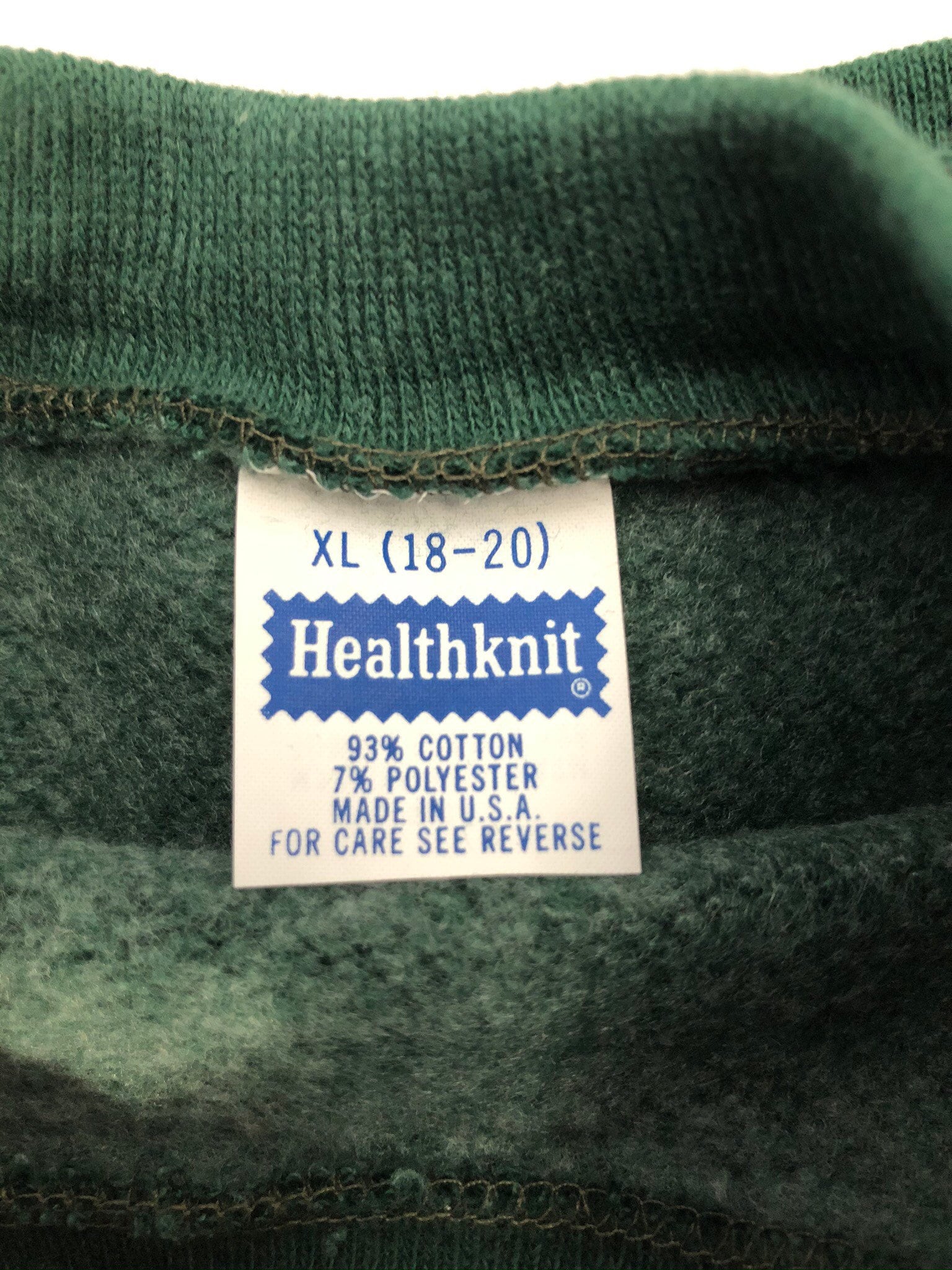 70s~80'S Healthknit Printed Sweatshirt, Men's Size L, Vintage cotton white type Vintage Second Hand