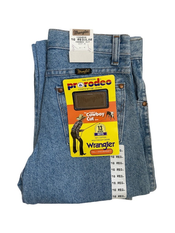 Vintage Wrangler Stone Wash Cowboy Cut Jeans Kids Size 16 Vintage Wrangler Stone Wash Cowboy Cut Jeans Kids Size 16