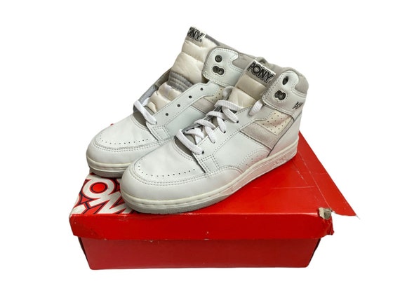 vintage youth pony rimbo high top sneaker shoes b… - image 2