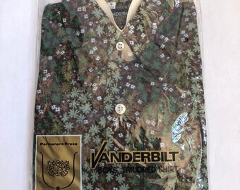 vintage vanderbilt long sleeve button up dress shirt boys size 4 deadstock NIP 60s NOS