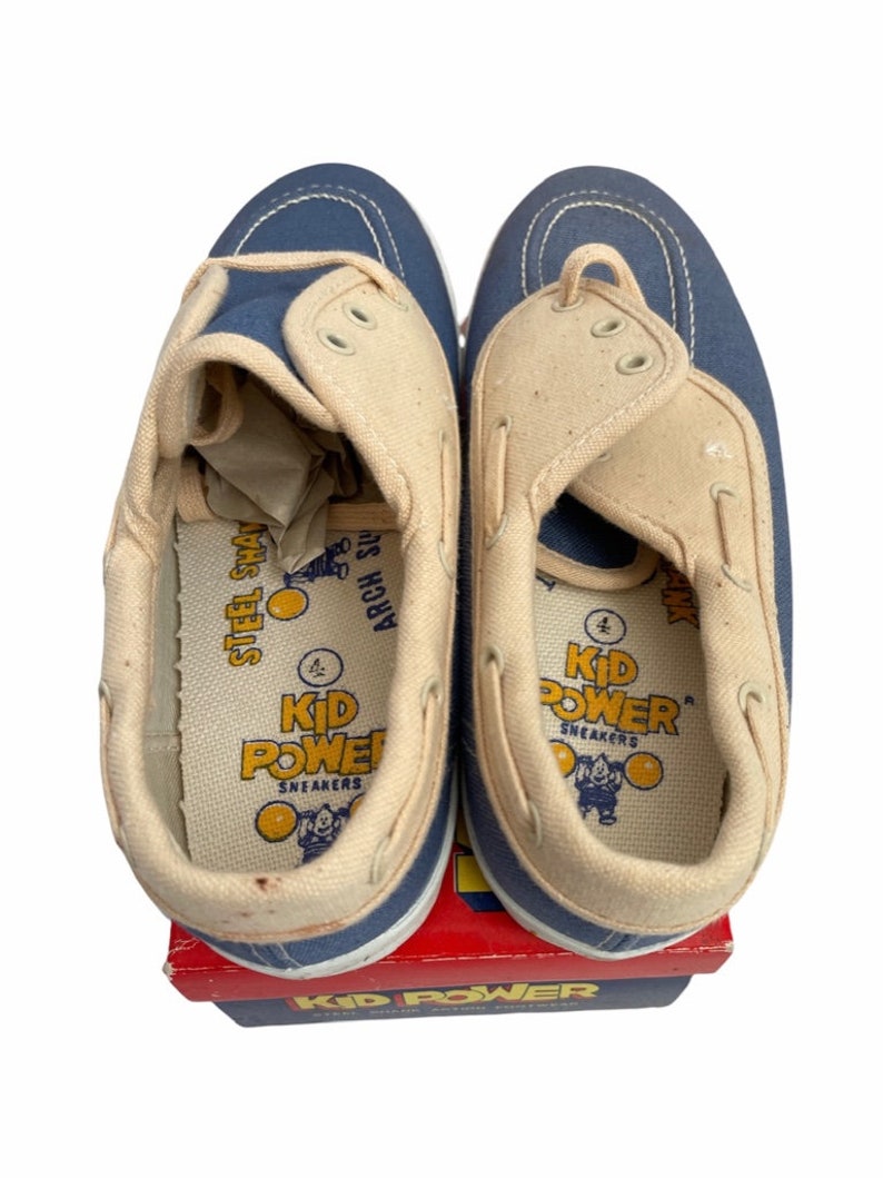 vintage kid power schooner boat shoes youth size 4 deadstock NIB 70s image 5