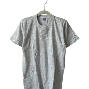 vintage russell athletic henley t-shirt youth size medium deadstock NWOT 90s made in USA