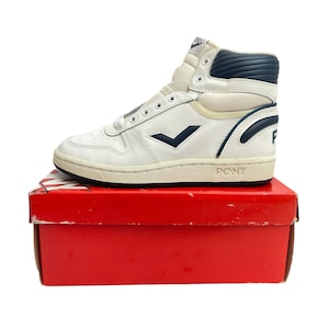 vintage pony spud webb hi top basketbal schoenen grote kinderen maat 2 deadstock NIB 80s
