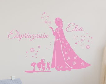 Sticker mural Princesse des glaces avec le nom souhaité