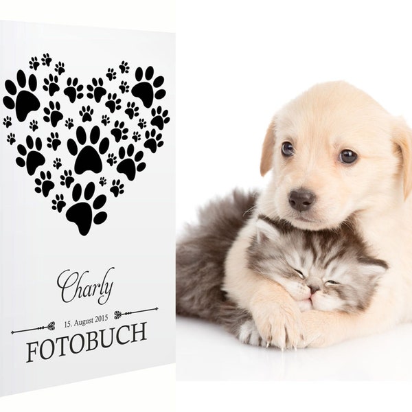 Personalisiertes Fotobuch für Haustiere Pfotenherz