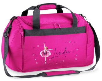 Sports bag 26 liters with name and motif ballerina with star