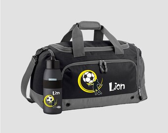 Bolsa multideporte de 41 litros con nombre y motivo de fútbol