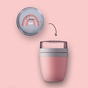 BENTO BOX Take A Break lunch box Ellipse drinking bottle for carbonated drinks Nordic pink rainbow butterfly cereal cup image 8