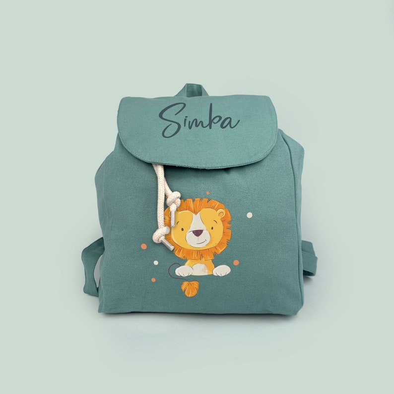 Mini backpack SET in the color MINT with the motif lion with dots Nur Mini Rucksack