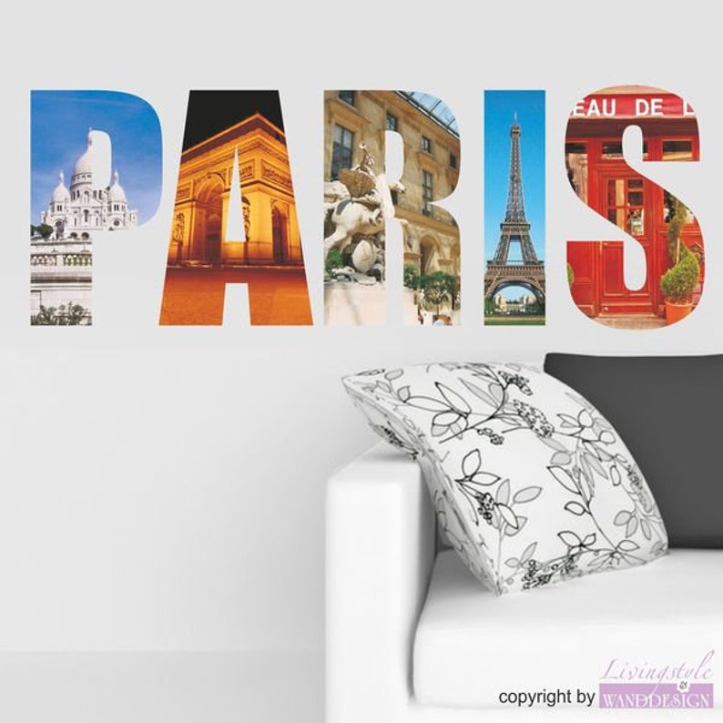 Walltattoo Paris Coloured-Pictures times different