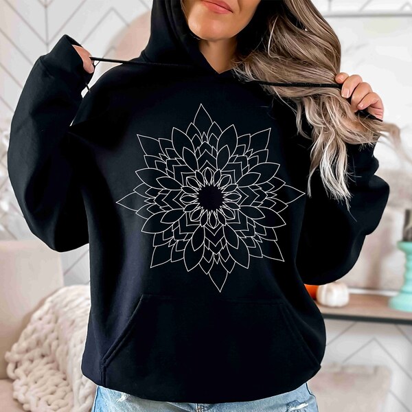 Hoodie Kapuzenshirt Pullover Sweater Yoga Mandala Boho