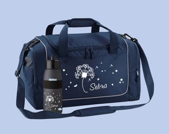 Sports bag 38 liters with name and dandelion motif