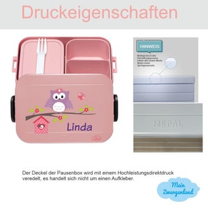 BENTO BOX Brotdose Take A Break Thermoflasche Ellipse Thermo-Lunchpot in Nordic Pink mit Name und Boho Häschen Bild 7