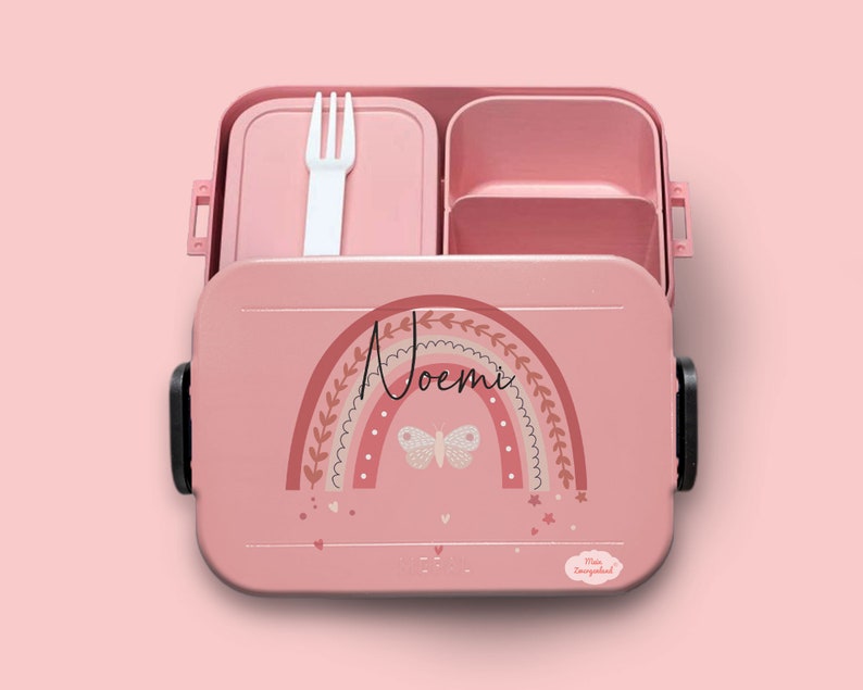 BENTO BOX Take A Break lunch box Ellipse drinking bottle for carbonated drinks Nordic pink rainbow butterfly cereal cup nur Bento Brotdose