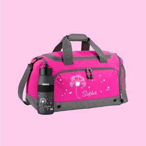 Multi-Sporttasche 41 Liter mit Namen und Motiv Pusteblume Pink