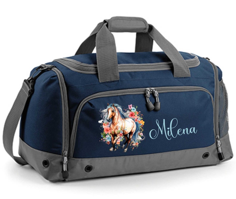 Sac multisports 41 litres avec prénom et motif cheval fleuri image 5