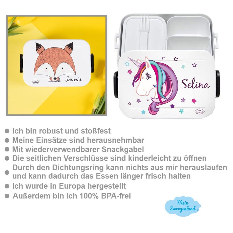 BENTO BOX Brotdose Take A Break Trinkflasche Ellipse für kohlensäurehaltige Getränke Müslibecher Weiß Schmetterling mit Herz Bild 8