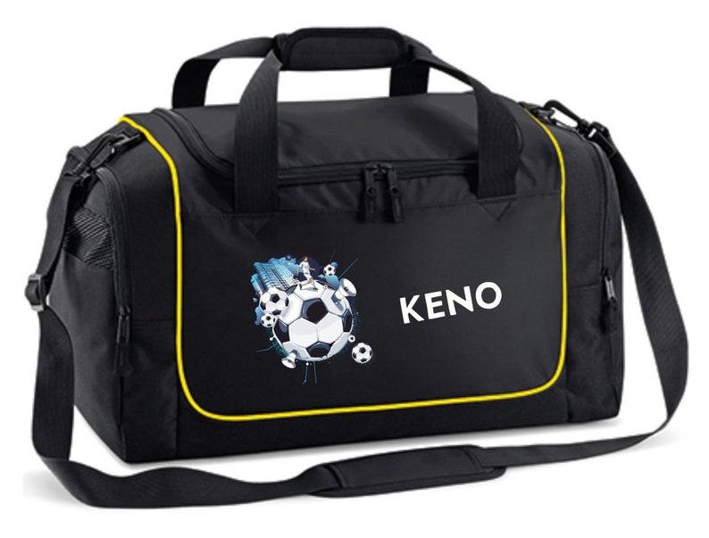 Sac de sport 38 litres avec nom et motif Football Soccer City image 5