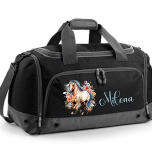 Sac multisports 41 litres avec prénom et motif cheval fleuri image 6