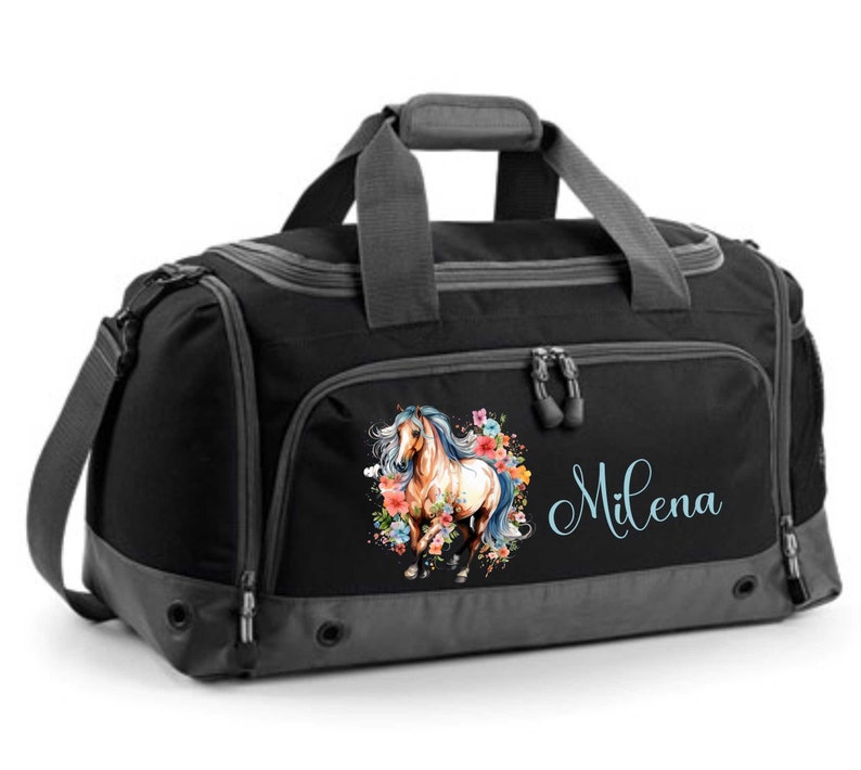 Sac multisports 41 litres avec prénom et motif cheval fleuri image 6