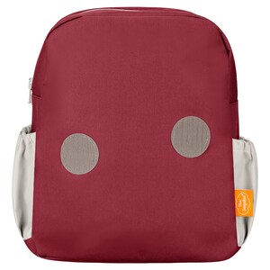 Kindergartenrucksack Happy Knirps NEXT in Aubergine und beige mit Name und Motiv Eichhörnchen mit Blumenkranz Bild 4