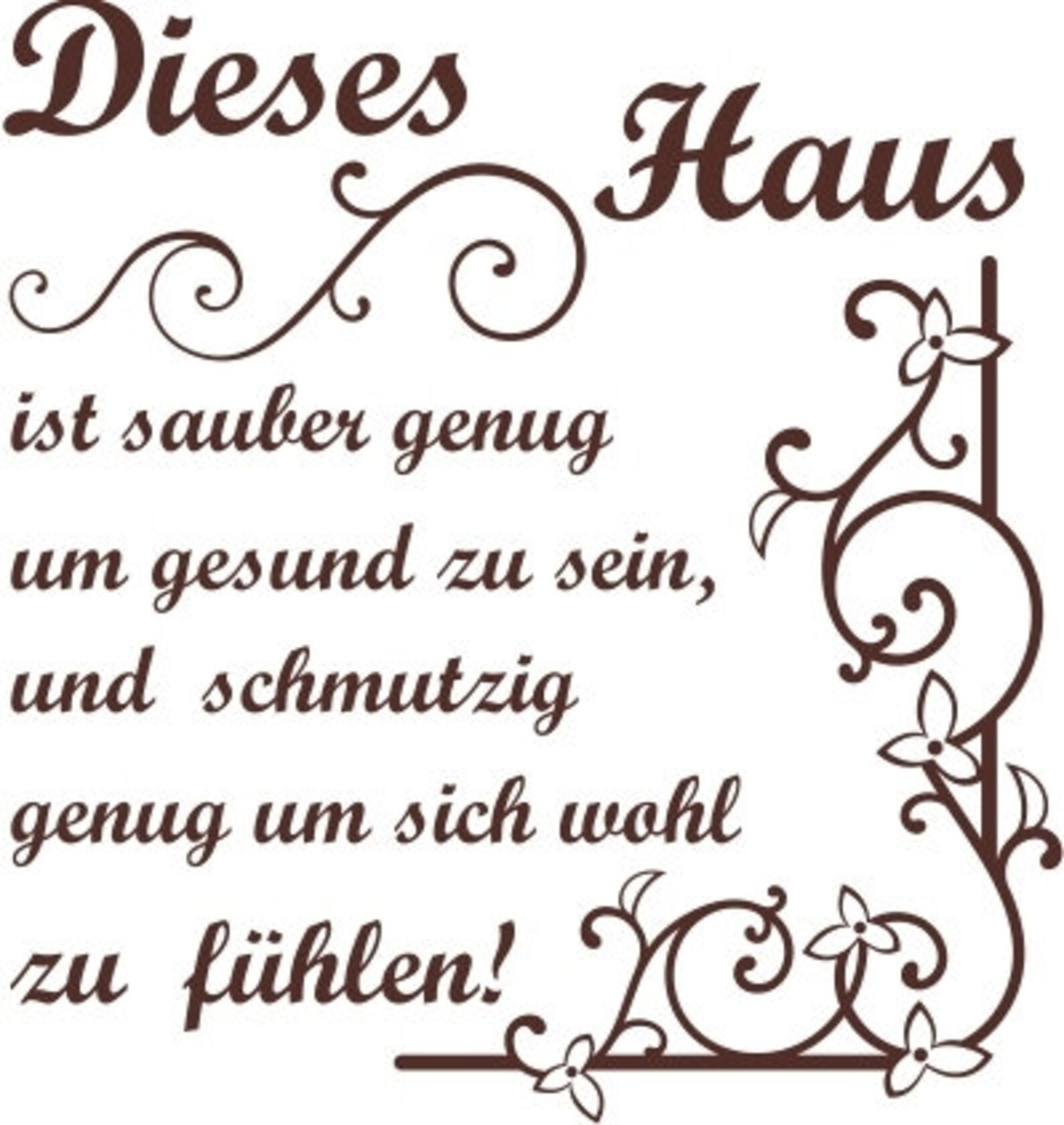 Wandtattoo Spruch Dieses Haus ist sauber genug Etsy