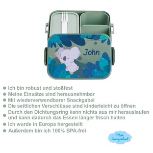 Bento Brotdose Take A Break Trinkflasche Ellipse für kohlensäurehaltige Getränke Müslibecher in Nordic Sage mit Fuchs Baby Bild 8