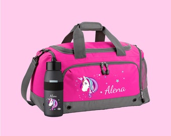 Multi sports bag 41 liters with name and motif Unicorn Beauty